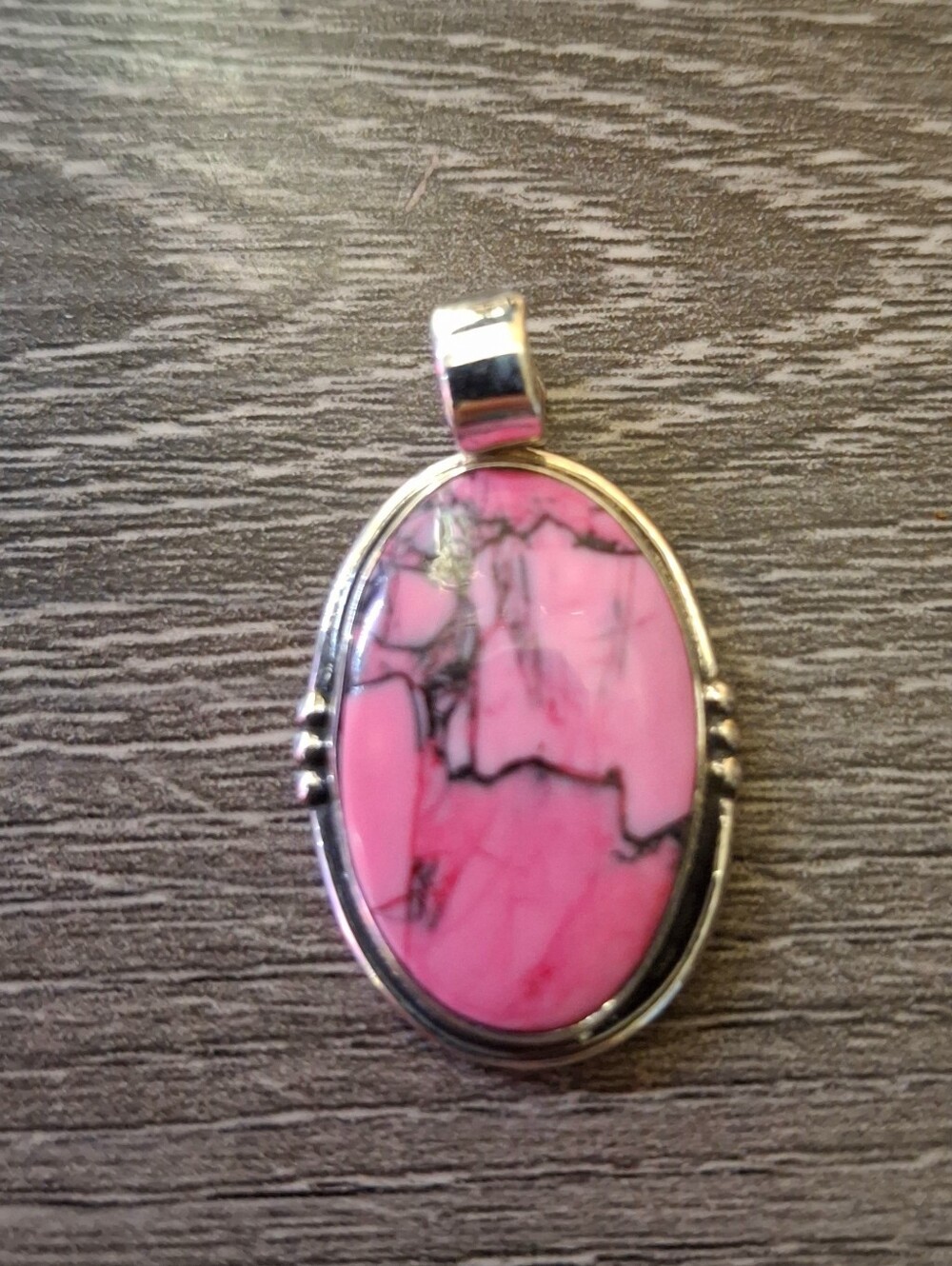 Cherry Blossom Dahila On Sterling Silver Pendant